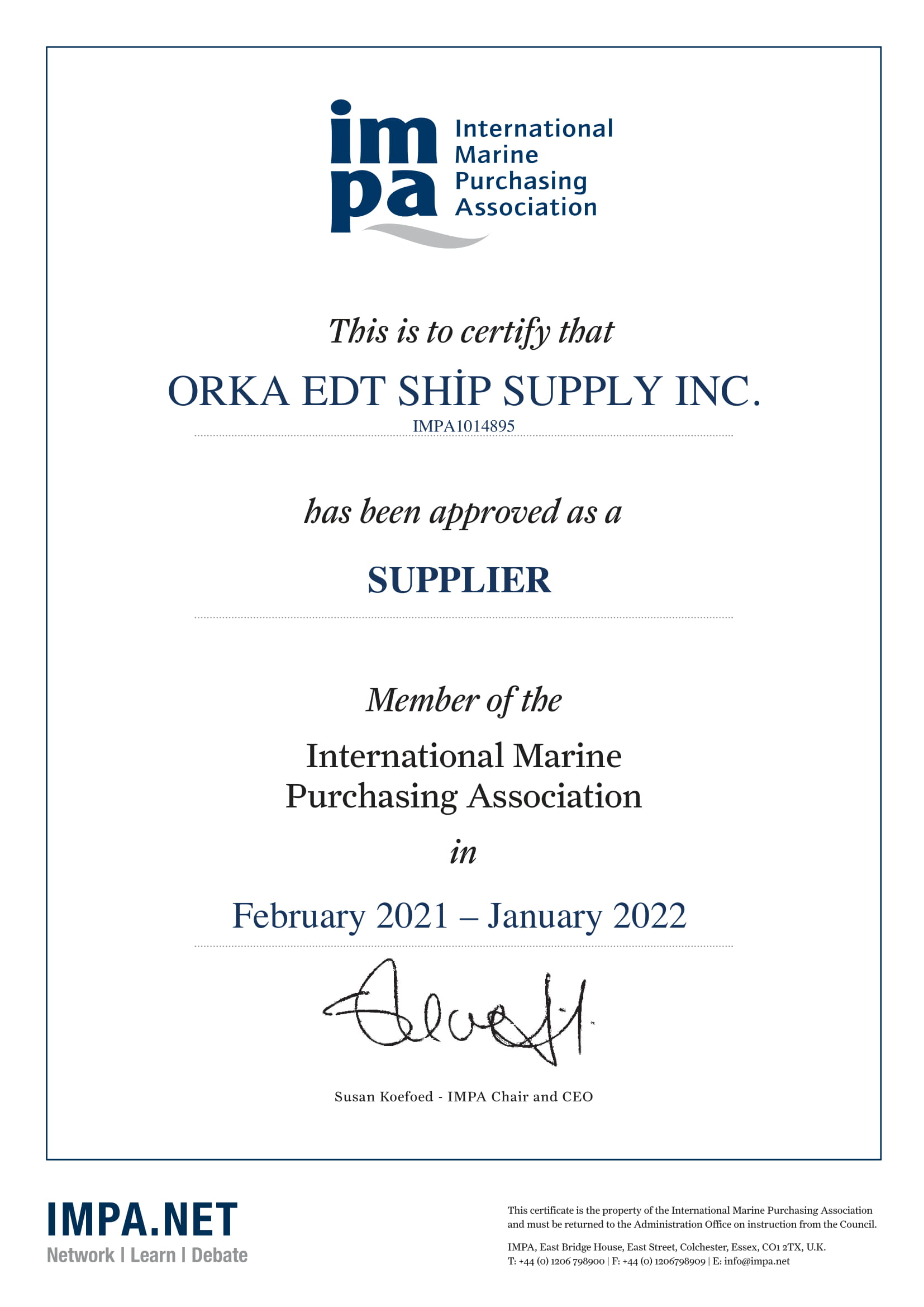 Orka Ship Supply Istanbul Turkey Shipping Marine Supplier Shipserv