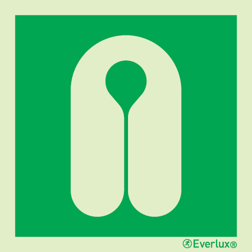 Photoluminescent self-adhesive vinyl 200x200mm Lifejacket IMO sign