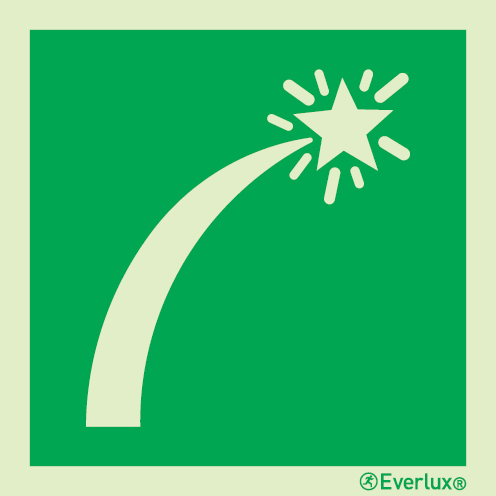 Photoluminescent 1.2mm rigid plastic 300x300mm Survival-craft distress signal IMO sign