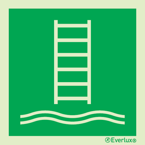 Photoluminescent 1.2mm rigid plastic 150x150mm Pilot ladder IMO sign