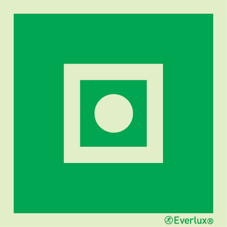 Photoluminescent 1.2mm rigid plastic 200x200mm Shipboard general alarm sign