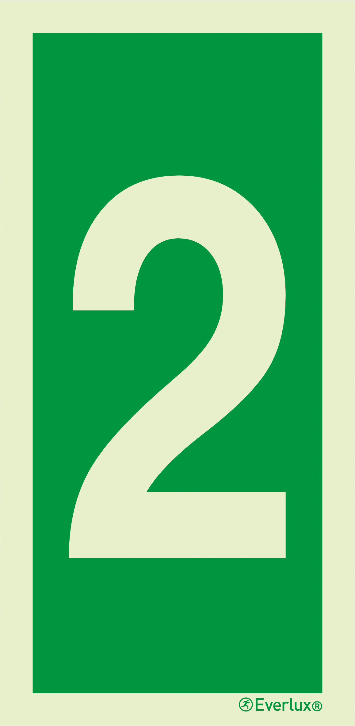 Photoluminescent self-adhesive vinyl 200x400mm Number 2 - IMO sign