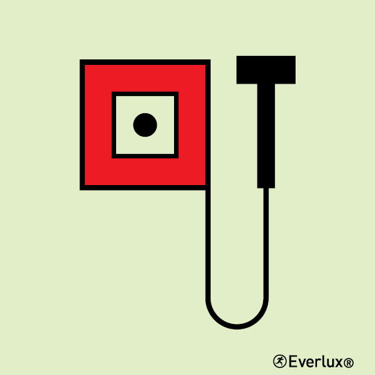 Photoluminescent 1.2mm rigid plastic 200x200mm Manually operated call point