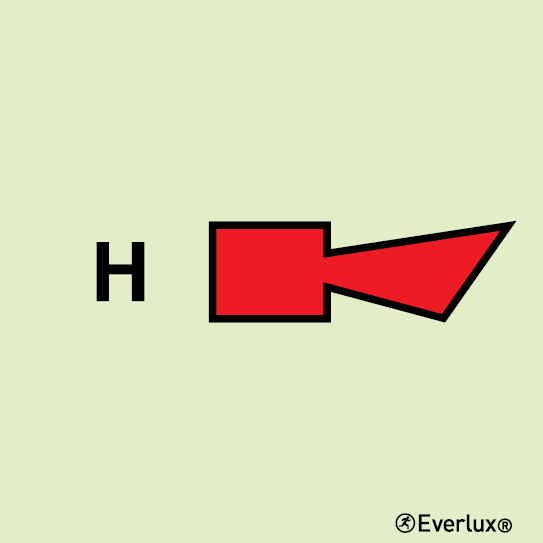 Photoluminescent 1.2mm rigid plastic 200x200mm Halon horn