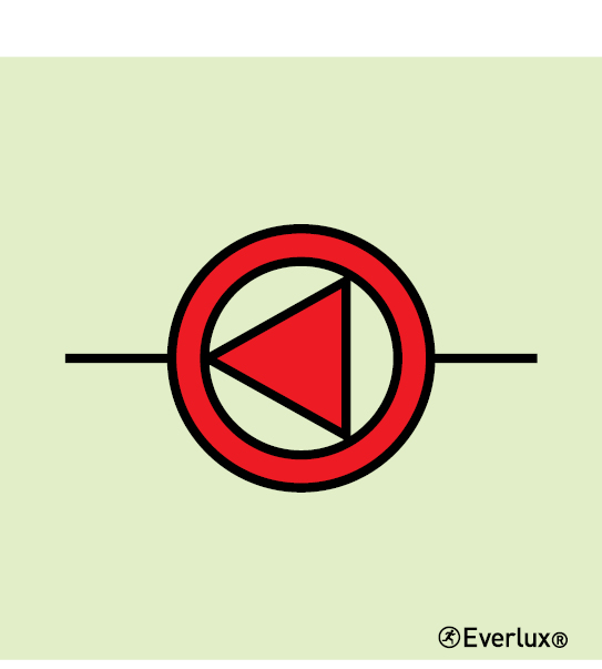 Photoluminescent 1.2mm rigid plastic 200x200mm Emergency fire pump