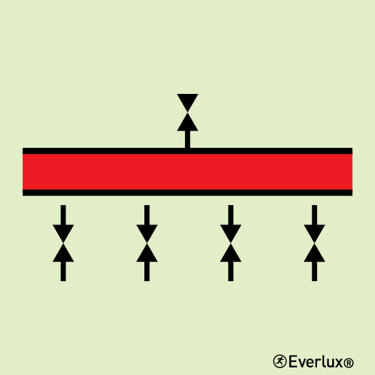 Photoluminescent 1.2mm rigid plastic 200x200mm Drenching installation