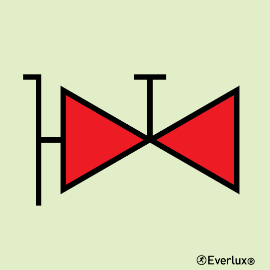 Photoluminescent 1.2mm rigid plastic 200x200mm Fire mains with fire valves