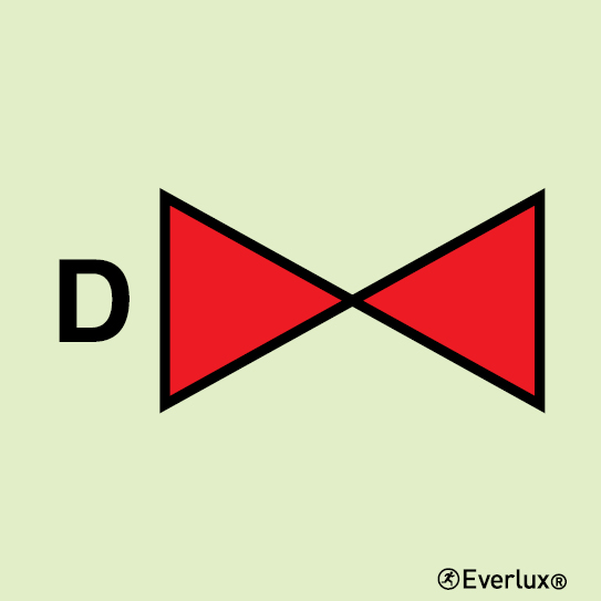 Photoluminescent self-adhesive vinyl 150x150mm Section valves drenching system 