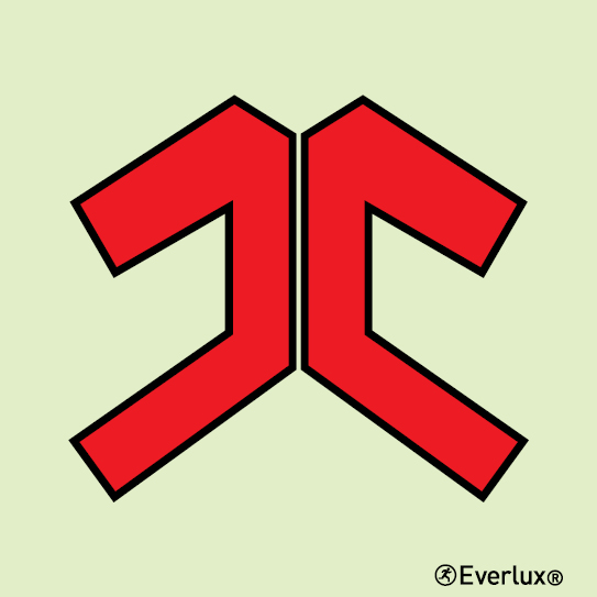 Photoluminescent 1.2mm rigid plastic 150x150mm Locker for protective clothing 