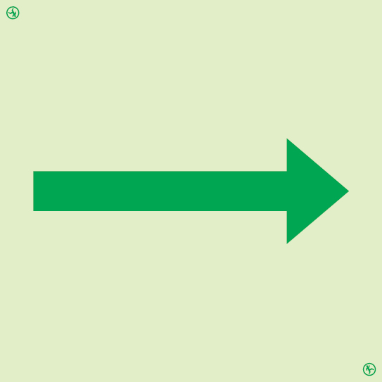 Photoluminescent self-adhesive vinyl 200x200mm Primary means of escape