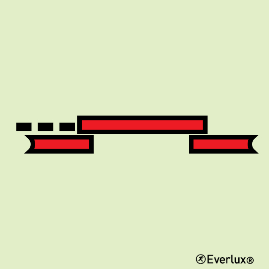 Photoluminescent 1.2mm rigid plastic 200x200mm A class sliding fire door