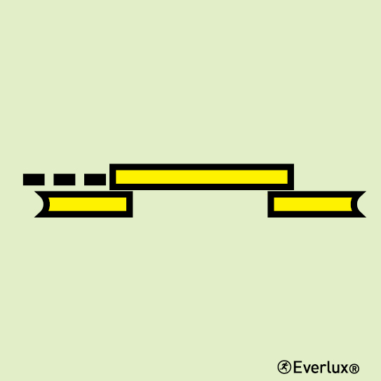 Photoluminescent 1.2mm rigid plastic 150x150mm B class sliding fire door