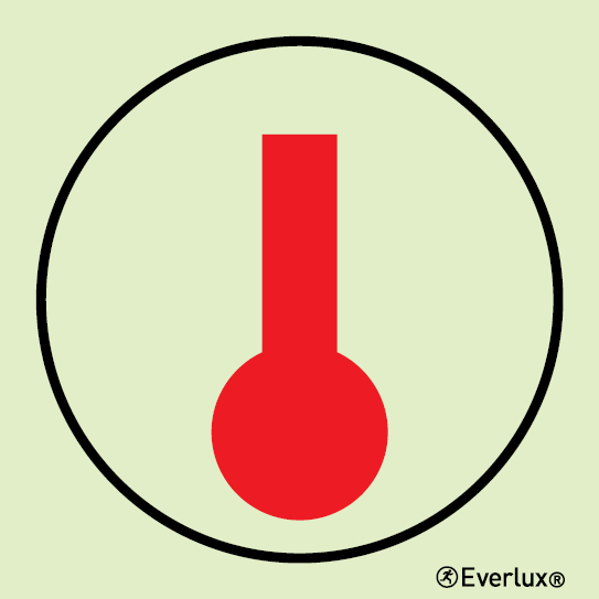 Photoluminescent self-adhesive vinyl 150x150mm Heat detector