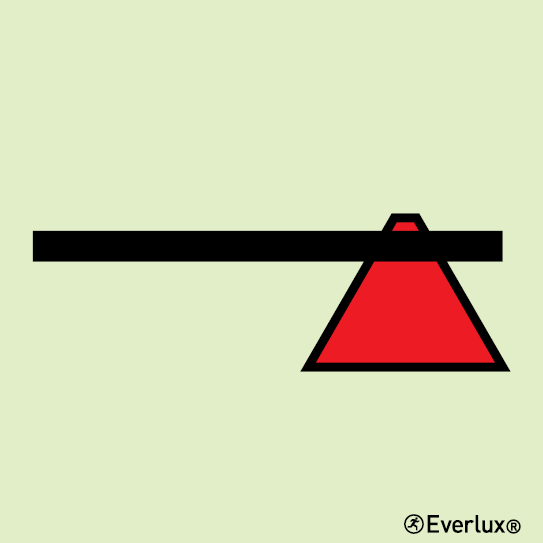 Photoluminescent self-adhesive vinyl 150x150mm Fire axe