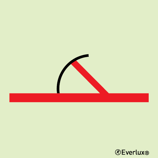 Photoluminescent self-adhesive vinyl 150x150mm A-class hinged fire door 