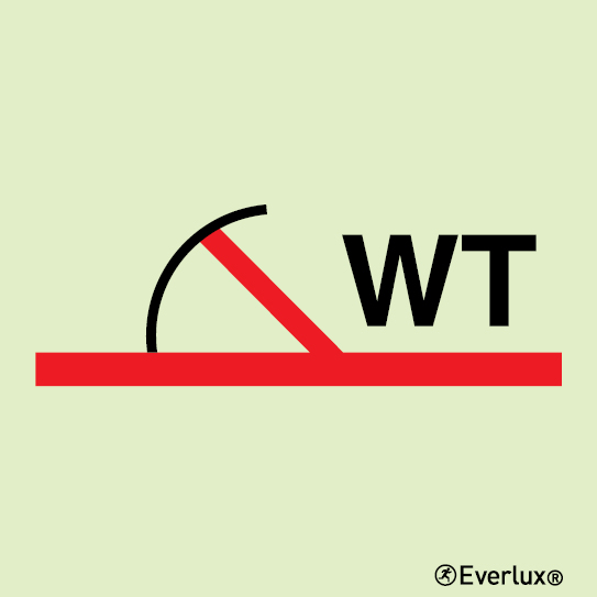 Photoluminescent 1.2mm rigid plastic 200x200mm A-class watertight fire door