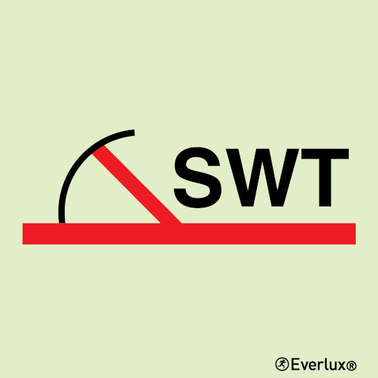 Photoluminescent self-adhesive vinyl 150x150mm A-class semi-watertight fire door 