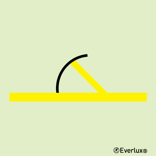 Photoluminescent 1.2mm rigid plastic 150x150mm B-class hinged fired door