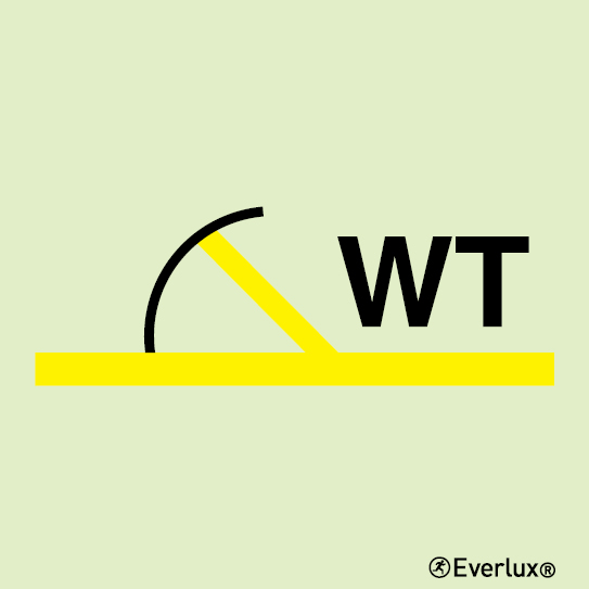 Photoluminescent self-adhesive vinyl 150x150mm B-class watertight fire door