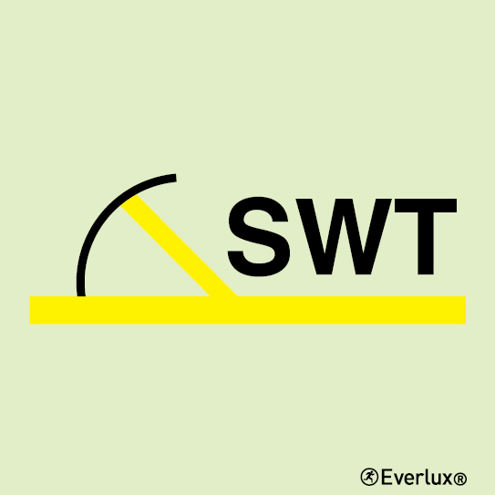 Photoluminescent 1.2mm rigid plastic 200x200mm B-class semi-watertight fire door 