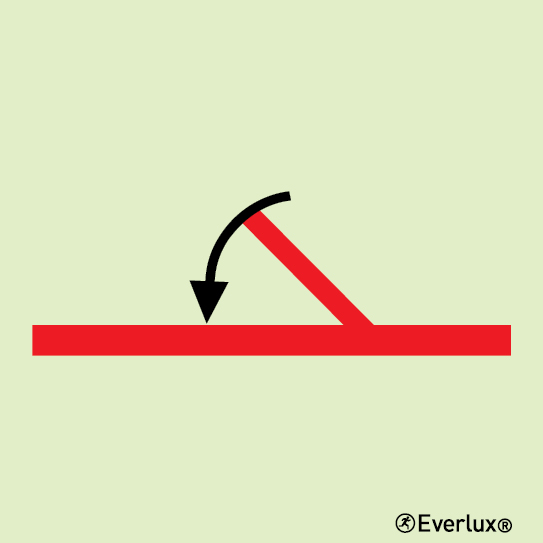 Photoluminescent 1.2mm rigid plastic 150x150mm A-class hinged self-closing fire door