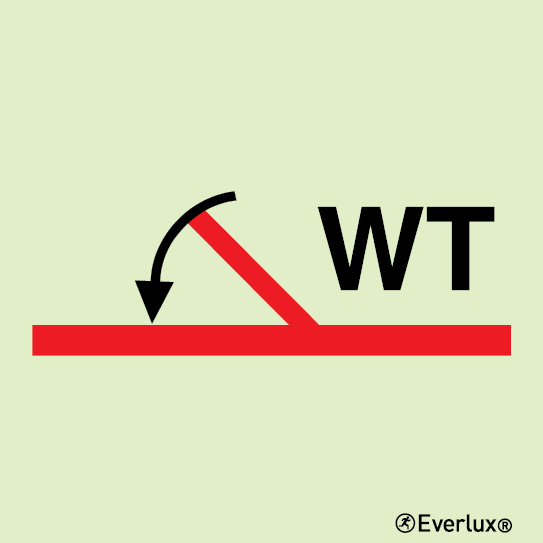 Photoluminescent self-adhesive vinyl 200x200mm A-class watertight self-closing fire door 