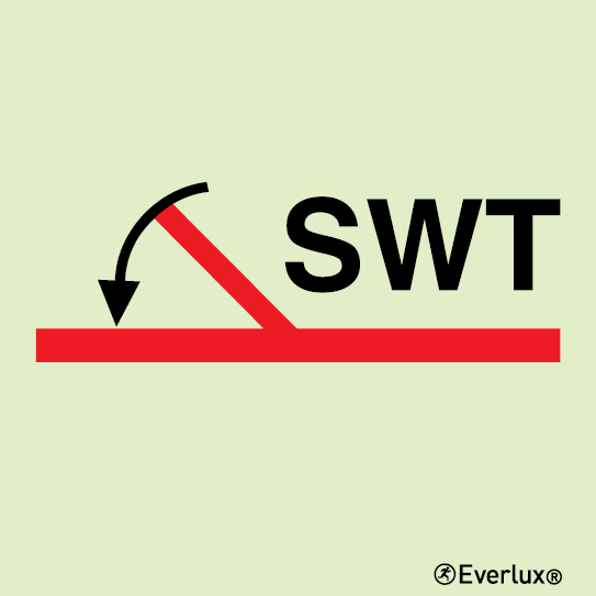 Photoluminescent self-adhesive vinyl 200x200mm A-class semi-watertight self-closing fire door 