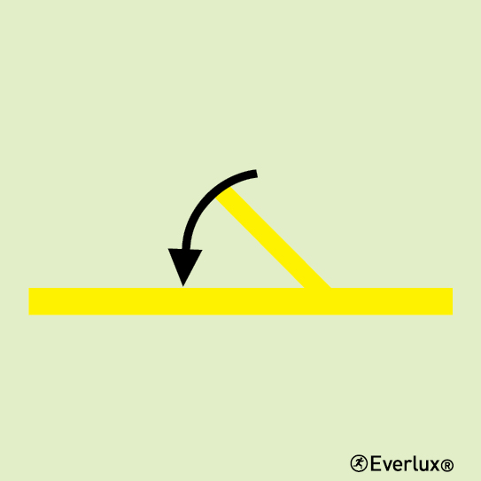 Photoluminescent 1.2mm rigid plastic 200x200mm B-class hinged self-closing fire door