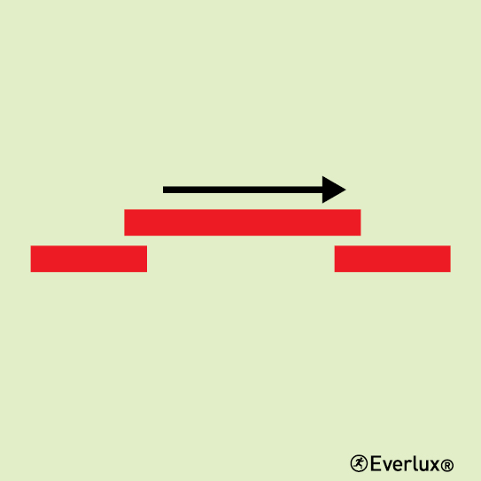 Photoluminescent 1.2mm rigid plastic 150x150mm A-class self-closing sliding fire door 