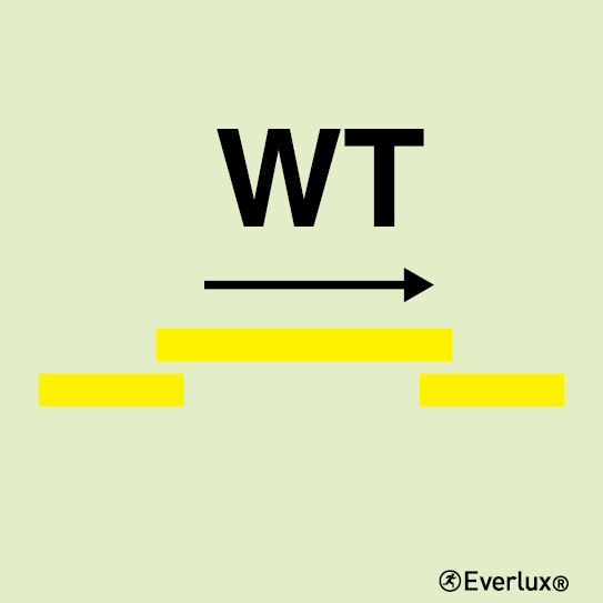 Photoluminescent 1.2mm rigid plastic 150x150mm B-class self-closing watertight sliding fire door