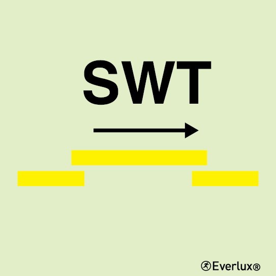 Photoluminescent self-adhesive vinyl 150x150mm B-class self-closing semi-watertight sliding fire door