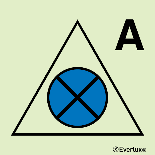Photoluminescent self-adhesive vinyl 150x150mm Ventilation remote control shut-off for accommodation and service spaces