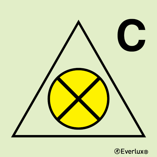 Photoluminescent self-adhesive vinyl 150x150mm Ventilation remote control shut-off for cargo spaces