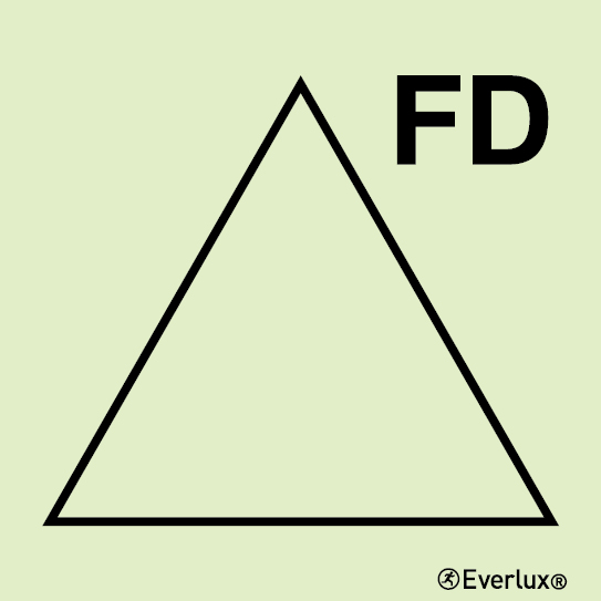 Photoluminescent 1.2mm rigid plastic 150x150mm Remote control for fire doors