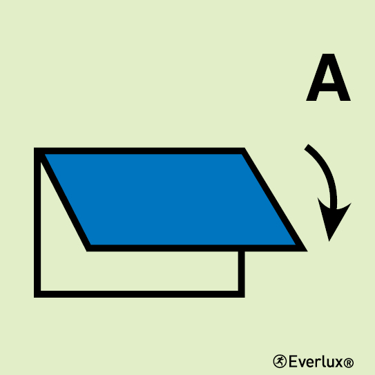 Photoluminescent 1.2mm rigid plastic 200x200mm Closing device for ventilation inlet or outlet for accommodation and service spaces 