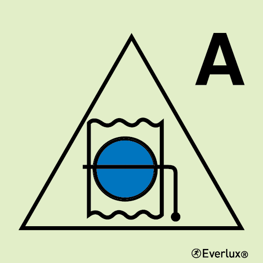 Photoluminescent 1.2mm rigid plastic 200x200mm Remote control for fire damper(s) for accommodation and service spaces