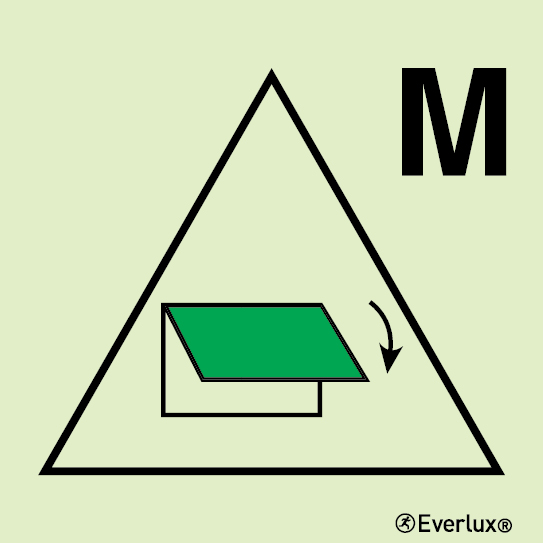 Photoluminescent 1.2mm rigid plastic 200x200mm Remote control for closing device(s) for ventilation inlet or outlet for machinery spaces 