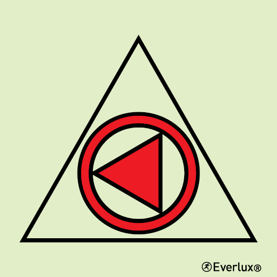 Photoluminescent 1.2mm rigid plastic 200x200mm Remote control for emergency fire pump or fire pump supplied by the emergency source of power