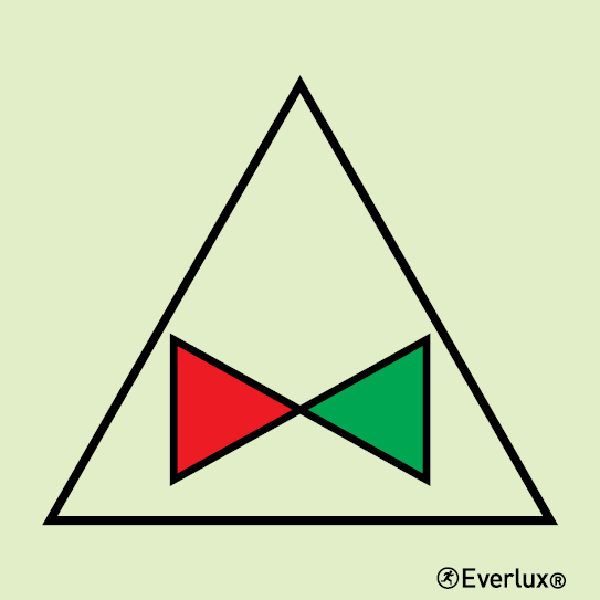 Photoluminescent 1.2mm rigid plastic 200x200mm Remote control for fire pump valve(s)