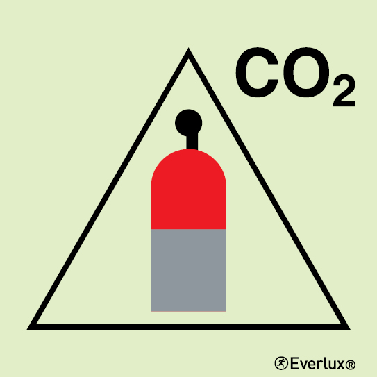 Photoluminescent 1.2mm rigid plastic 150x150mm CO2 remote release station 