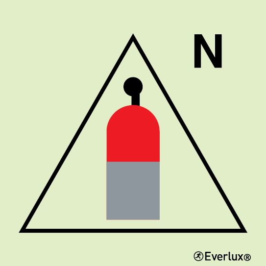 Photoluminescent 1.2mm rigid plastic 150x150mm Nitrogen remote release station 