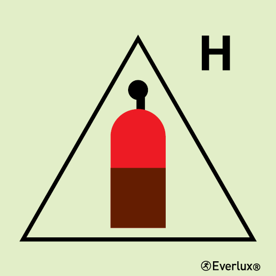 Photoluminescent 1.2mm rigid plastic 150x150mm Gas remote release station