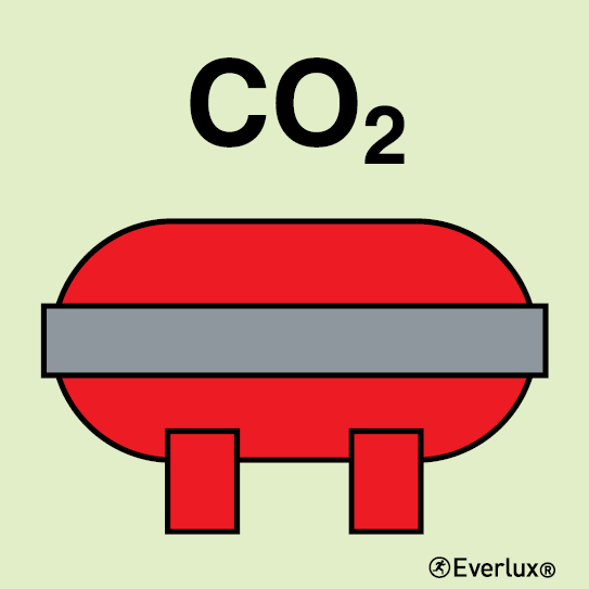 Photoluminescent 1.2mm rigid plastic 200x200mm CO2 fixed fire-extinguishing installation 