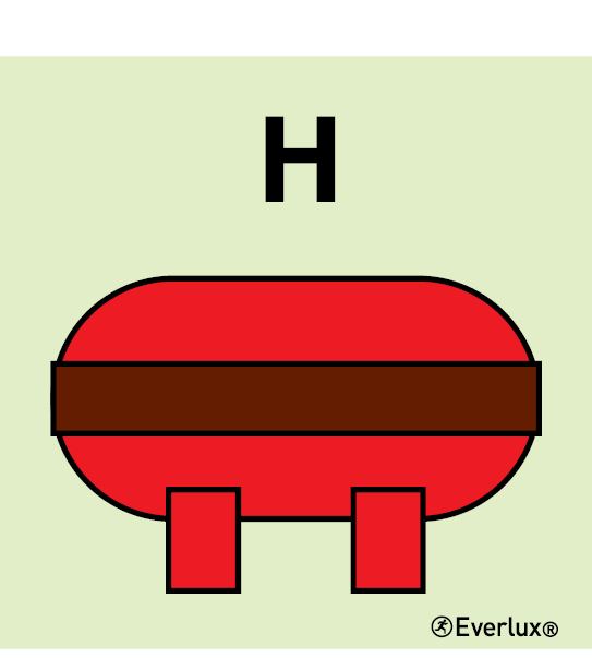 Photoluminescent 1.2mm rigid plastic 150x150mm Gas fixed fire-extinguishing installation