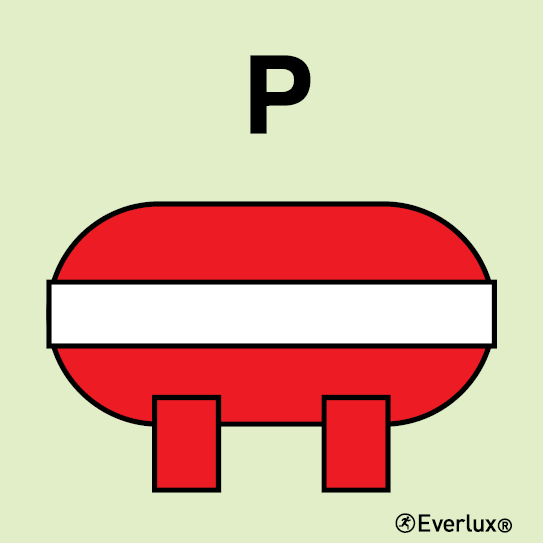 Photoluminescent self-adhesive vinyl 150x150mm Powder fixed fire-extinguishing installation