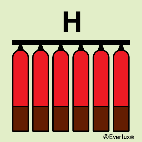 Photoluminescent 1.2mm rigid plastic 150x150mm Gas fixed fire-extinguishing battery