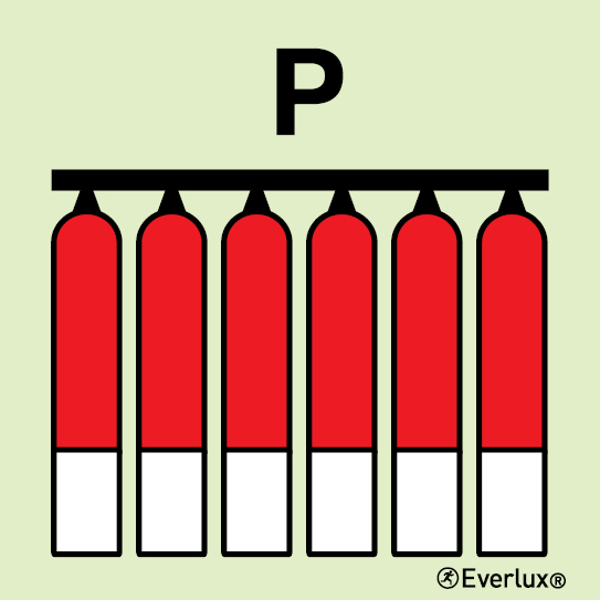 Photoluminescent self-adhesive vinyl 150x150mm Powder fixed fire-extinguishing battery