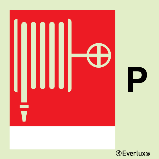 Photoluminescent self-adhesive vinyl 200x200mm Powder fire hose and nozzle