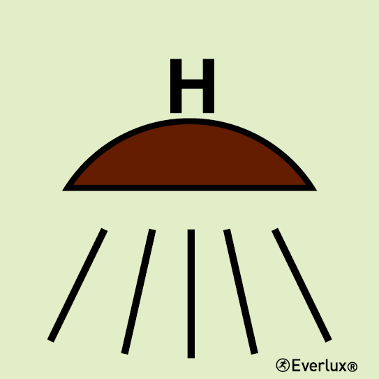 Photoluminescent self-adhesive vinyl 200x200mm Spaces or group of spaces protected by gas fire-extinguishing system