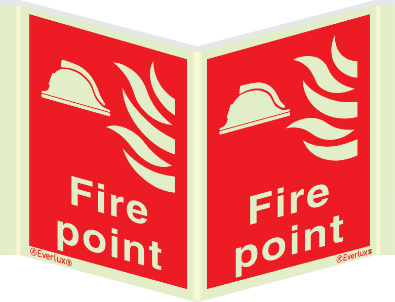 Photoluminescent 1.2mm rigid plastic 300x400mm Collection of firefighting equipment sign with supplementary text